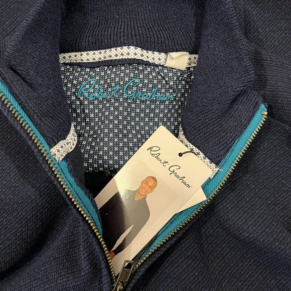 Robert Graham Men's 1/4 Zip Blue Sweater - NWT - Picture 4 of 4